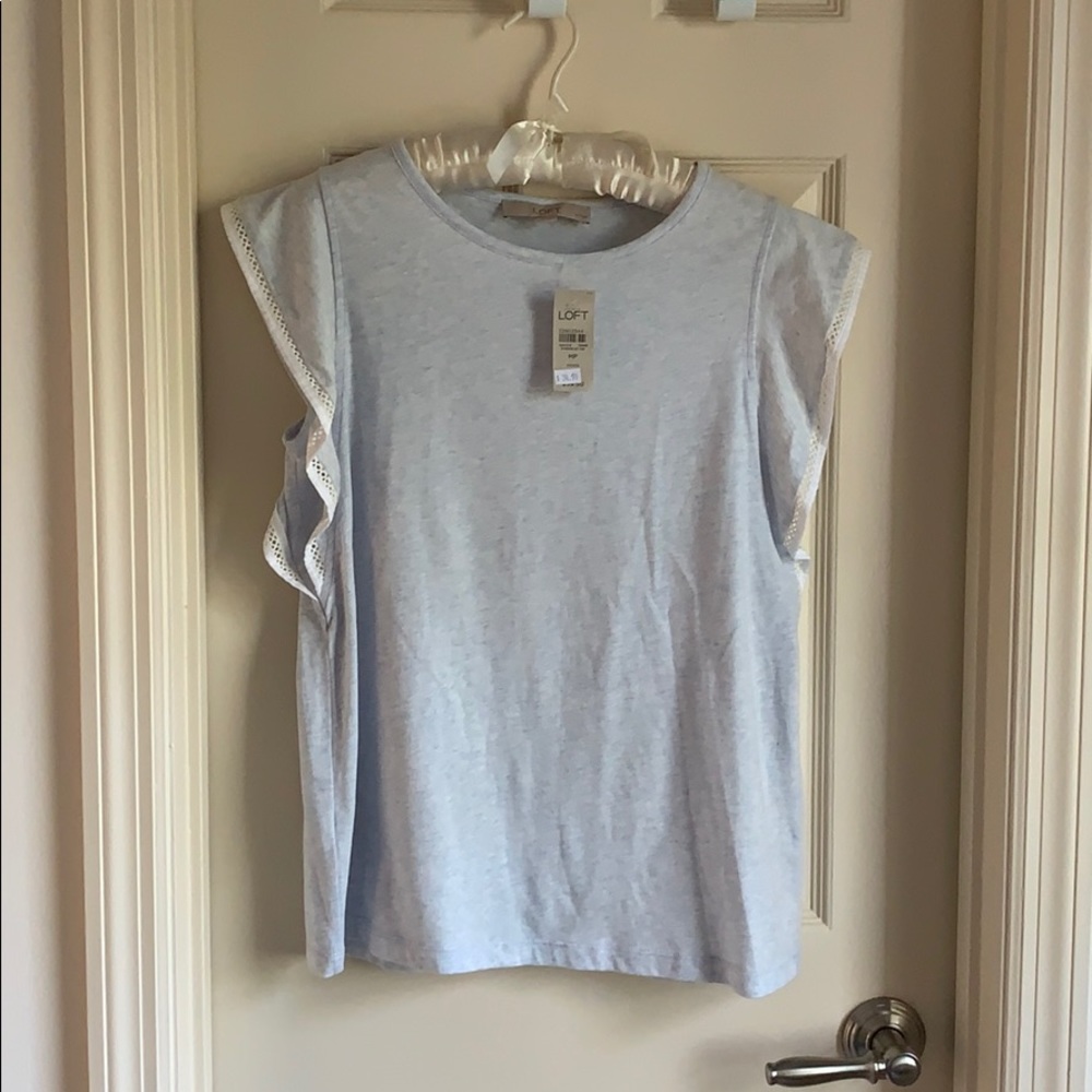 Light blue flutter sleeve tee